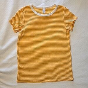 Yellow and White Stripe Tee